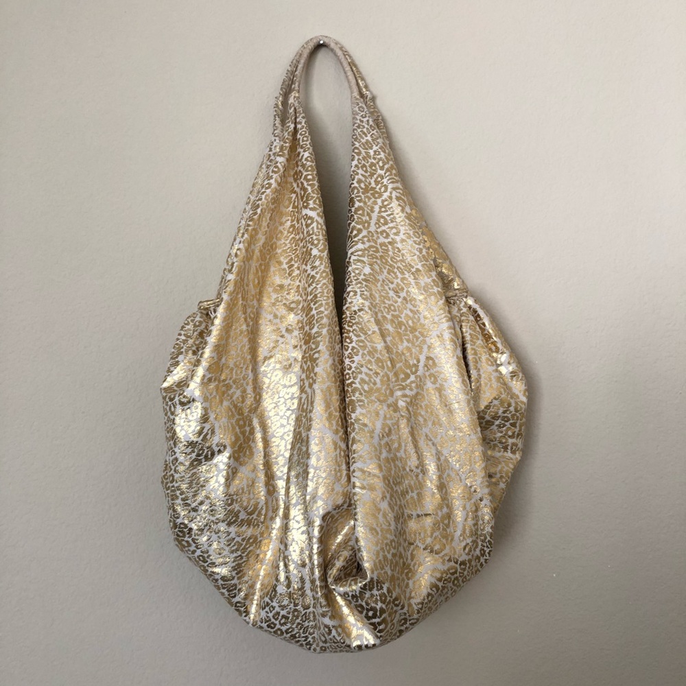Metallic gold funky duffel bag - overnight bag